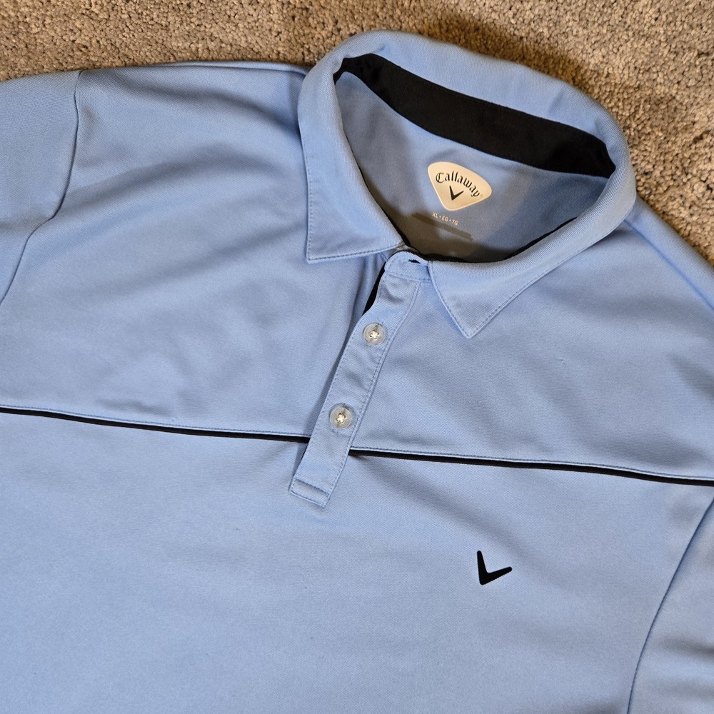 Callaway Golf Polo Mens XL Light Blue Golf Performance Stretch
